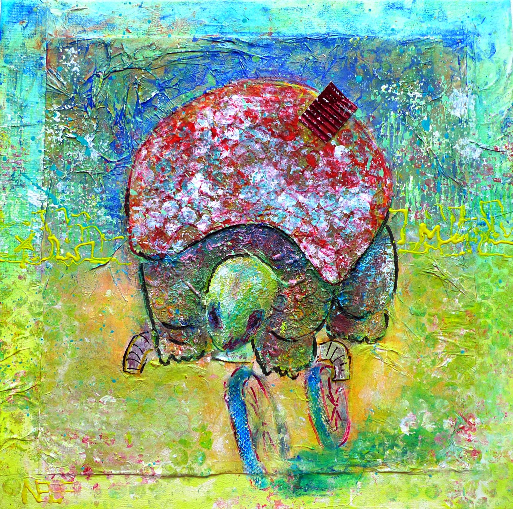 serie - schildpad op de fiets